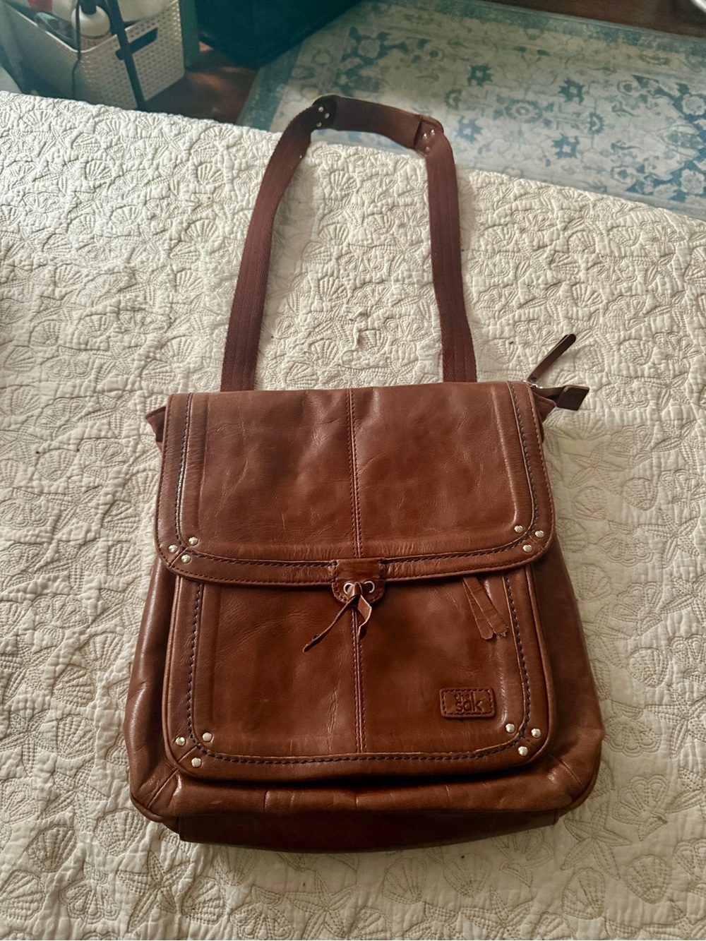 The Sak Brown Leather Messenger Bag for Men